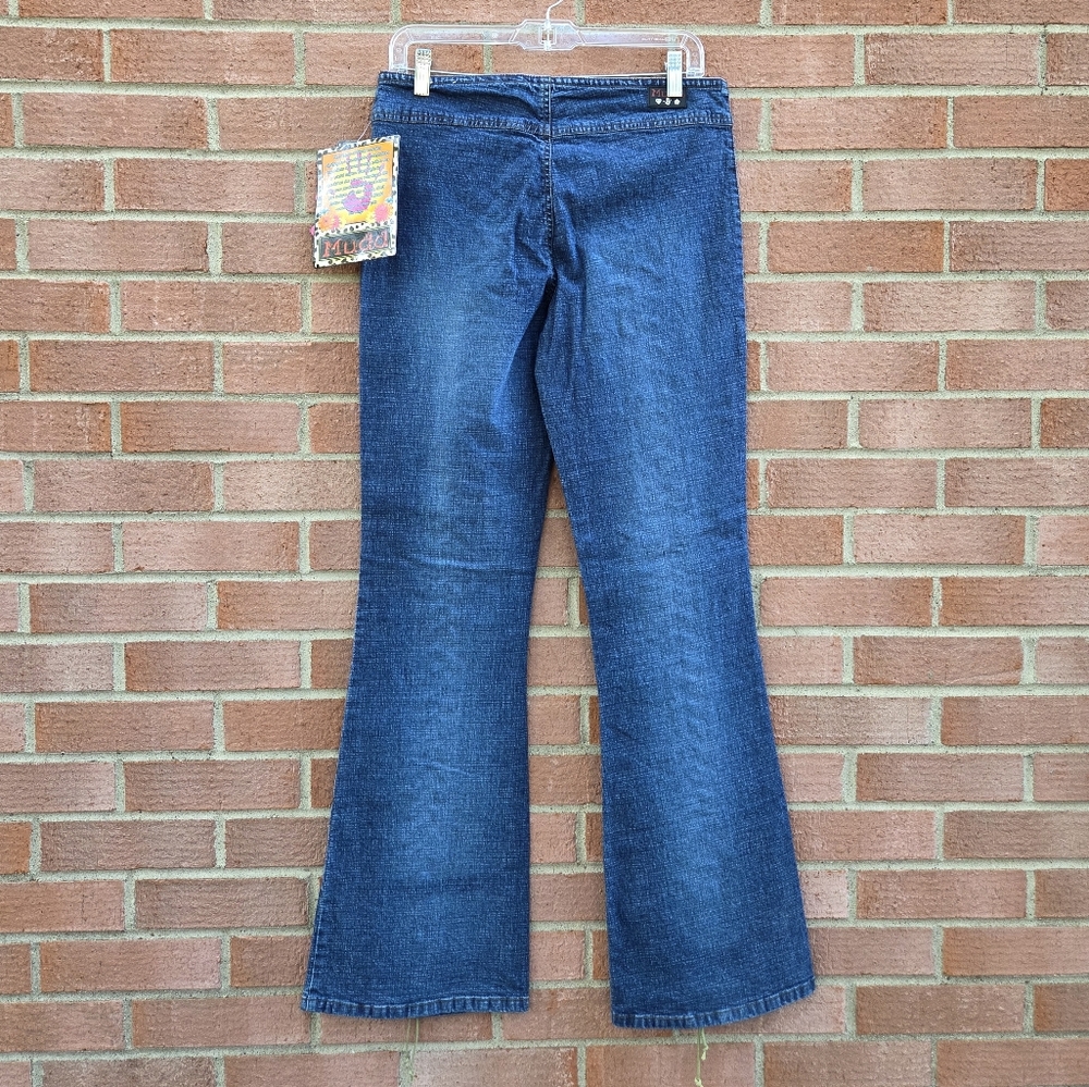 Vintage Y2K Mudd Low Rise No Waistband Lace Up Front Deadstock Jeans Sz 11 Rare - Picture 2 of 6
